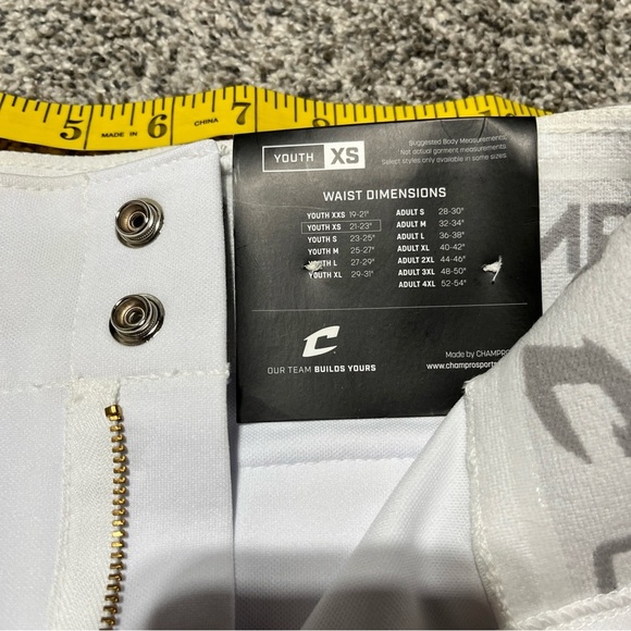 Champro Open Bottom Loose Fit Youth XS Baseball Pants White & Navy Stripe Note!! - Picture 9 of 13